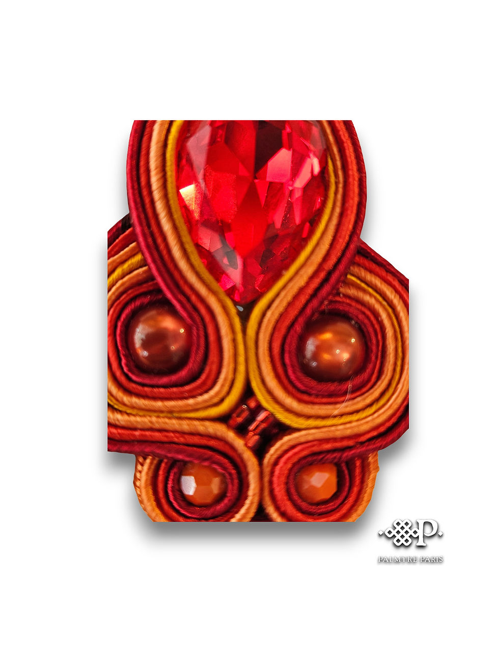 Miniature : Cassiopée Bengal - Boucles d'oreilles cousues et brodées main
