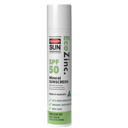 Zinc Sunscreen SPF50 100g | Chemical-Free | EcoZinc Australia
