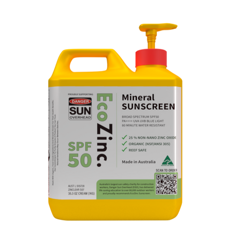 日焼け止め１ｋｇ　ecozinc SPF50 PA＋＋＋＋ Zinc Sunscreen 1kg Bulk | Outdoor Workers | EcoZinc Australia