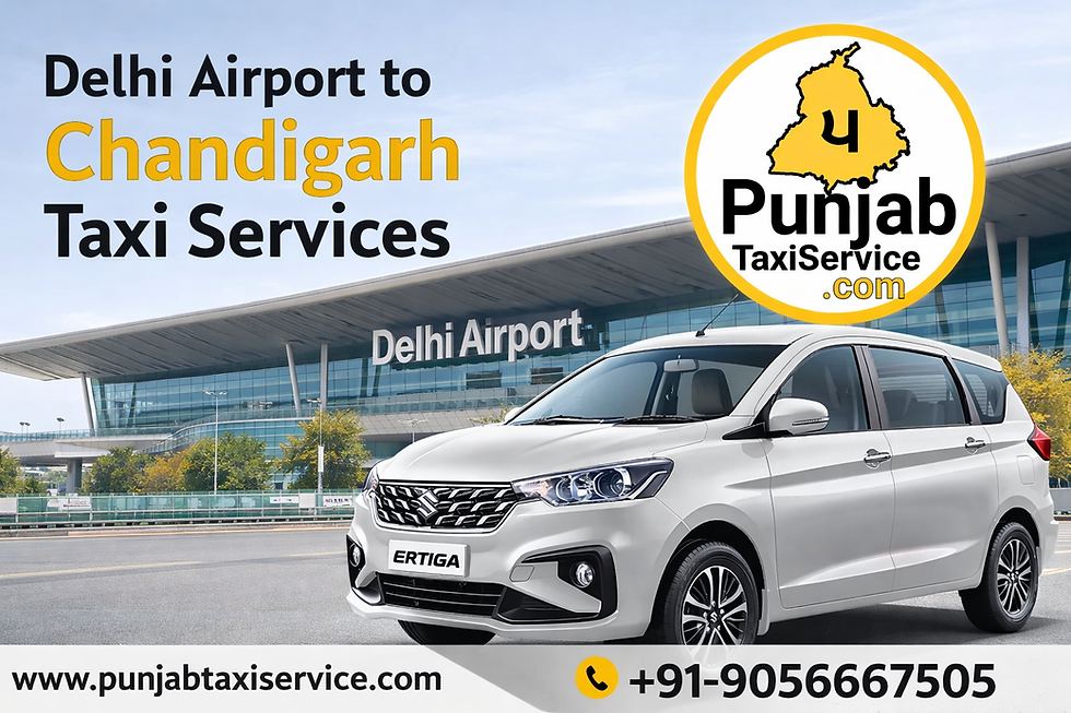 Reliable & Comfortable Delhi Airport to Chandigarh Taxi Services by Punjab Taxi Service