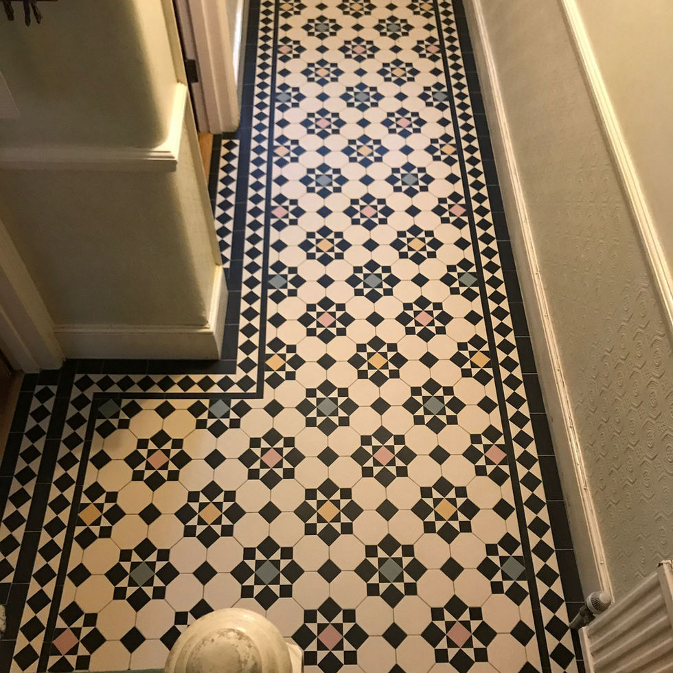 Old English tiles period coloured tiled floors