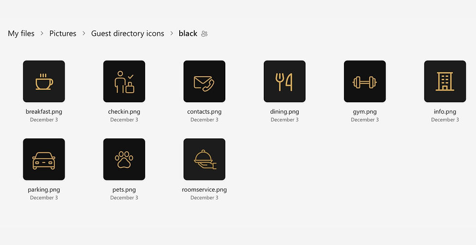 Choose icons that match your hotel's brand
