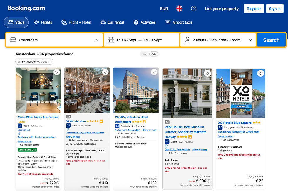 Booking penalizes non-parity listings by excluding them from high-performing filters like Top Picks, Deals, or Recommended.