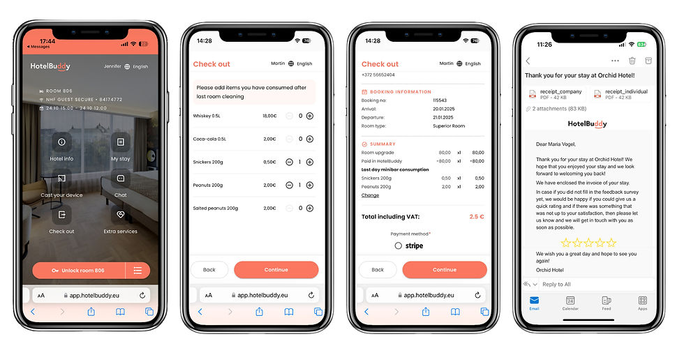 Guests can check out on their phones to avoid queuing at the reception desk