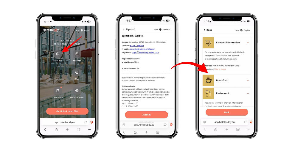 The new hotel directory uses a more visual, category-based layout