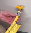 Double safety gas connector with water heater installation