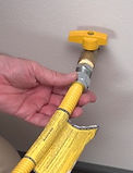 Double safety gas connector with water heater installation