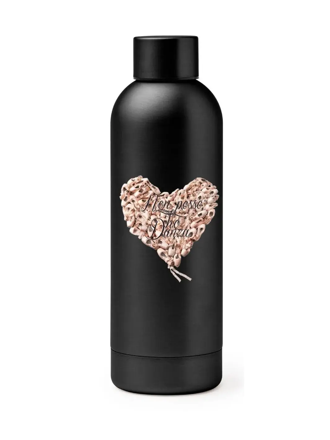 Borraccia termica grande cuore Black