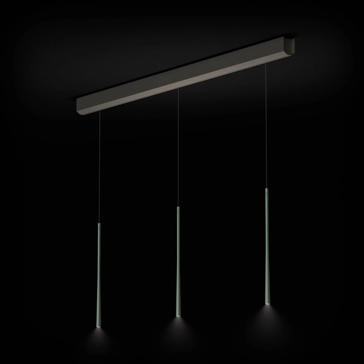BORA Stars LSLMG 3-Light Linear Pendant Light in Moss Green