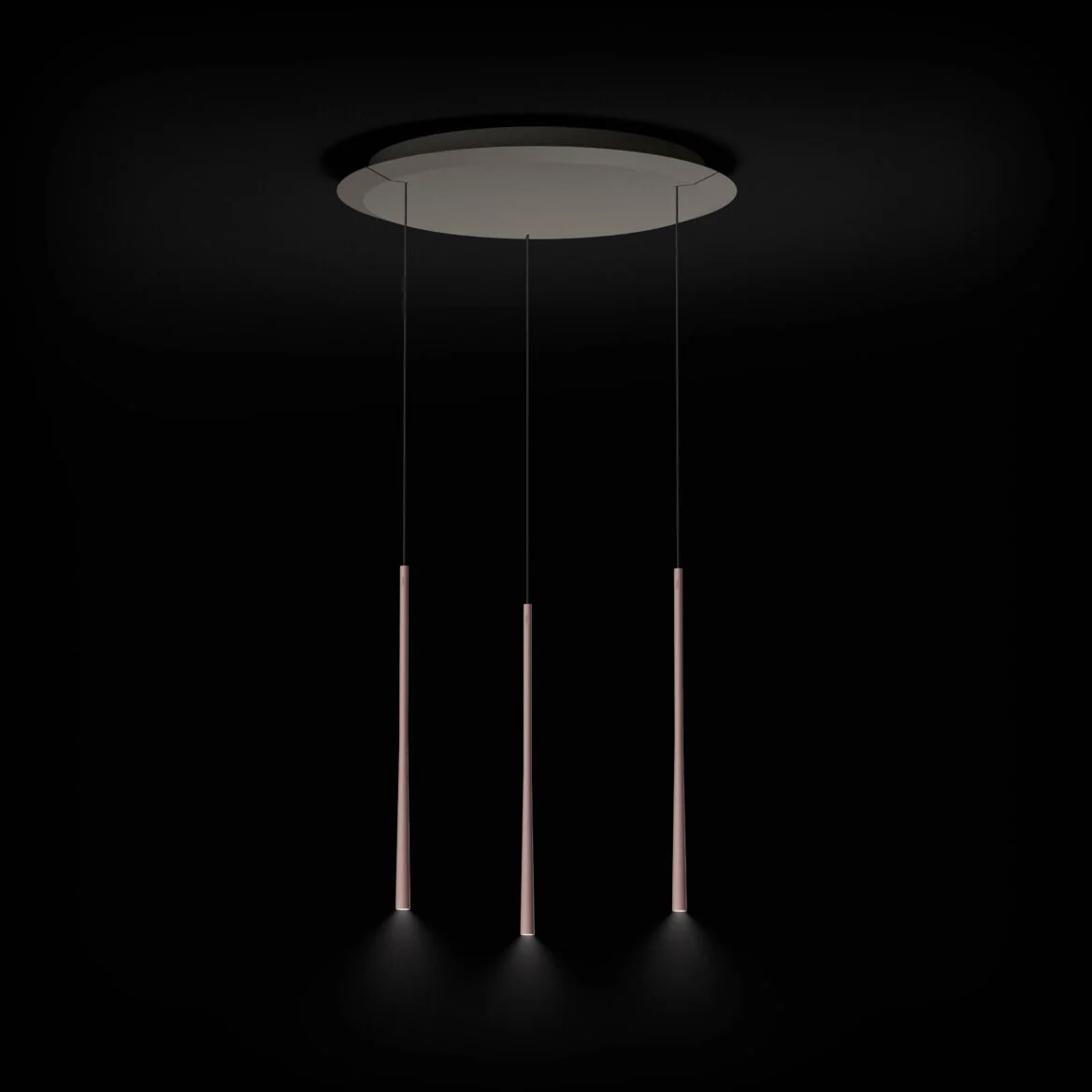 BORA Stars LSZRG 3-Light Circular Pendant Light in Rose Gold