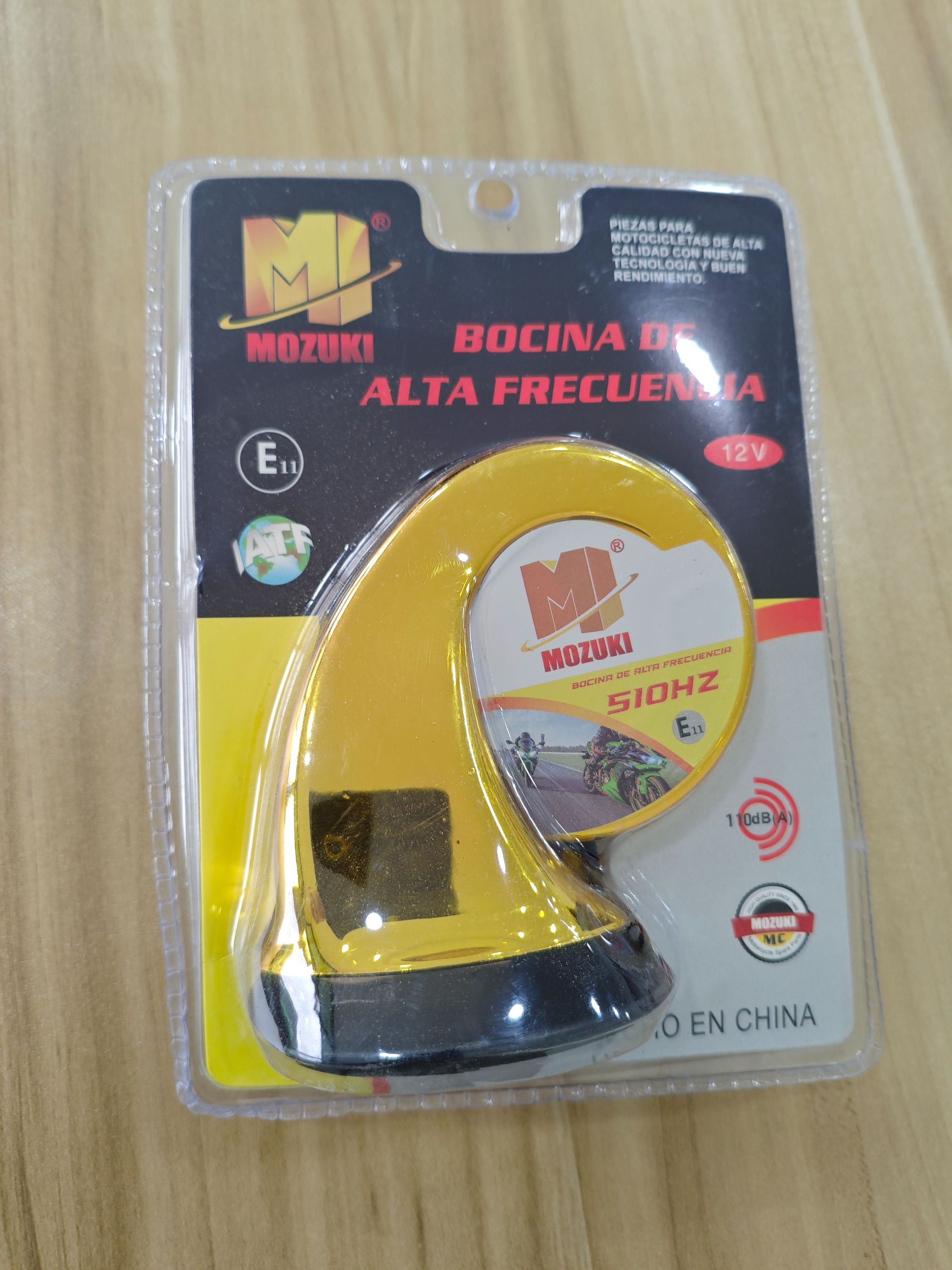 ME701 CLAXON CARACOL AMARILLO MOZUKI
