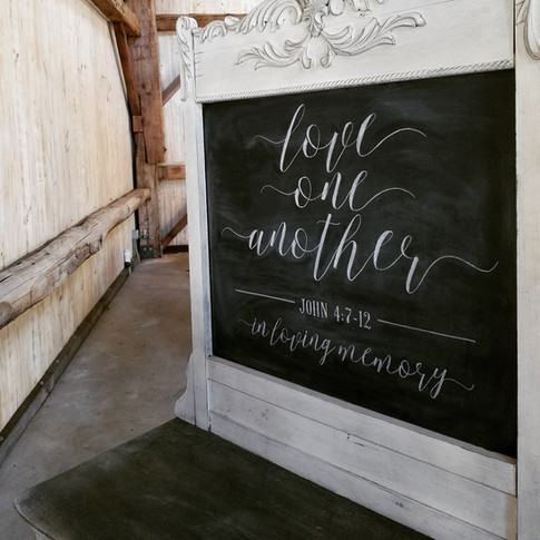 Love One Another Wedding Chalkboard Sign Vintage Dresser