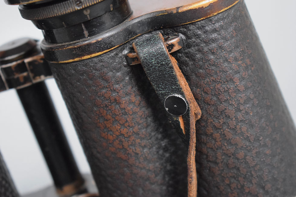 Thumbnail: Early Zeiss 7x50 Kriegsmarine gas mask binoculars