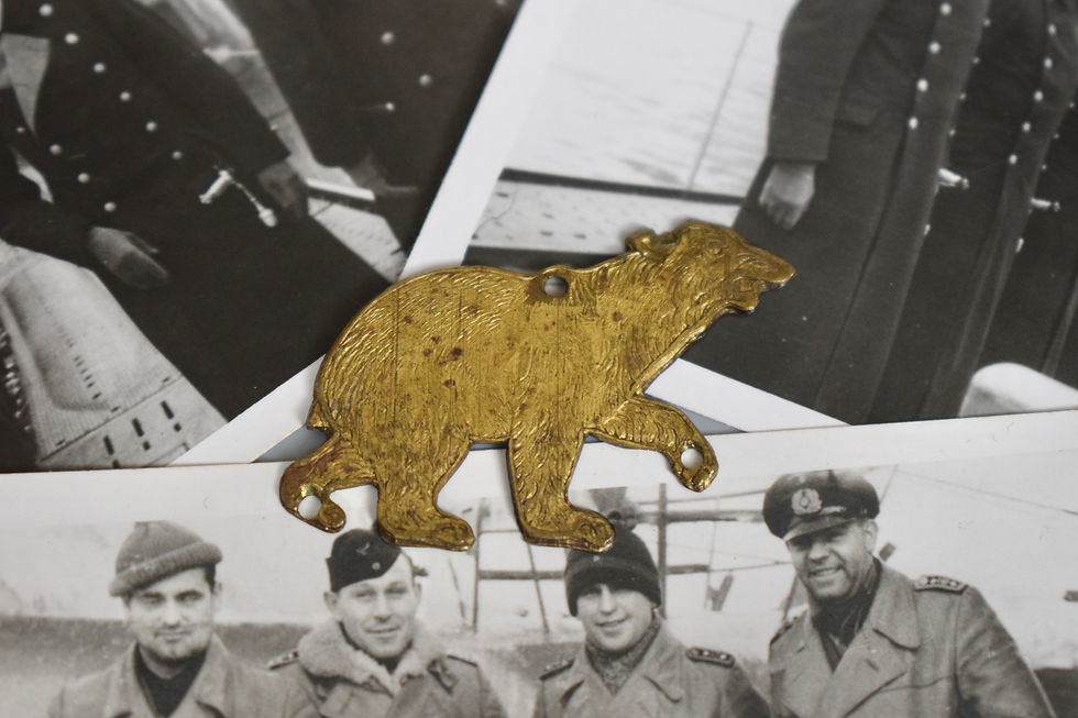 Thumbnail: U-boat Polar Bear tradition badge + photographs (U-108)
