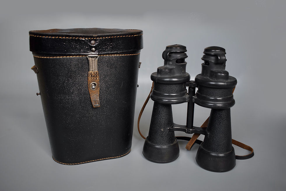 Thumbnail: Leitz 7x50 Kriegsmarine binoculars 'beh' + case 'beh 1944'