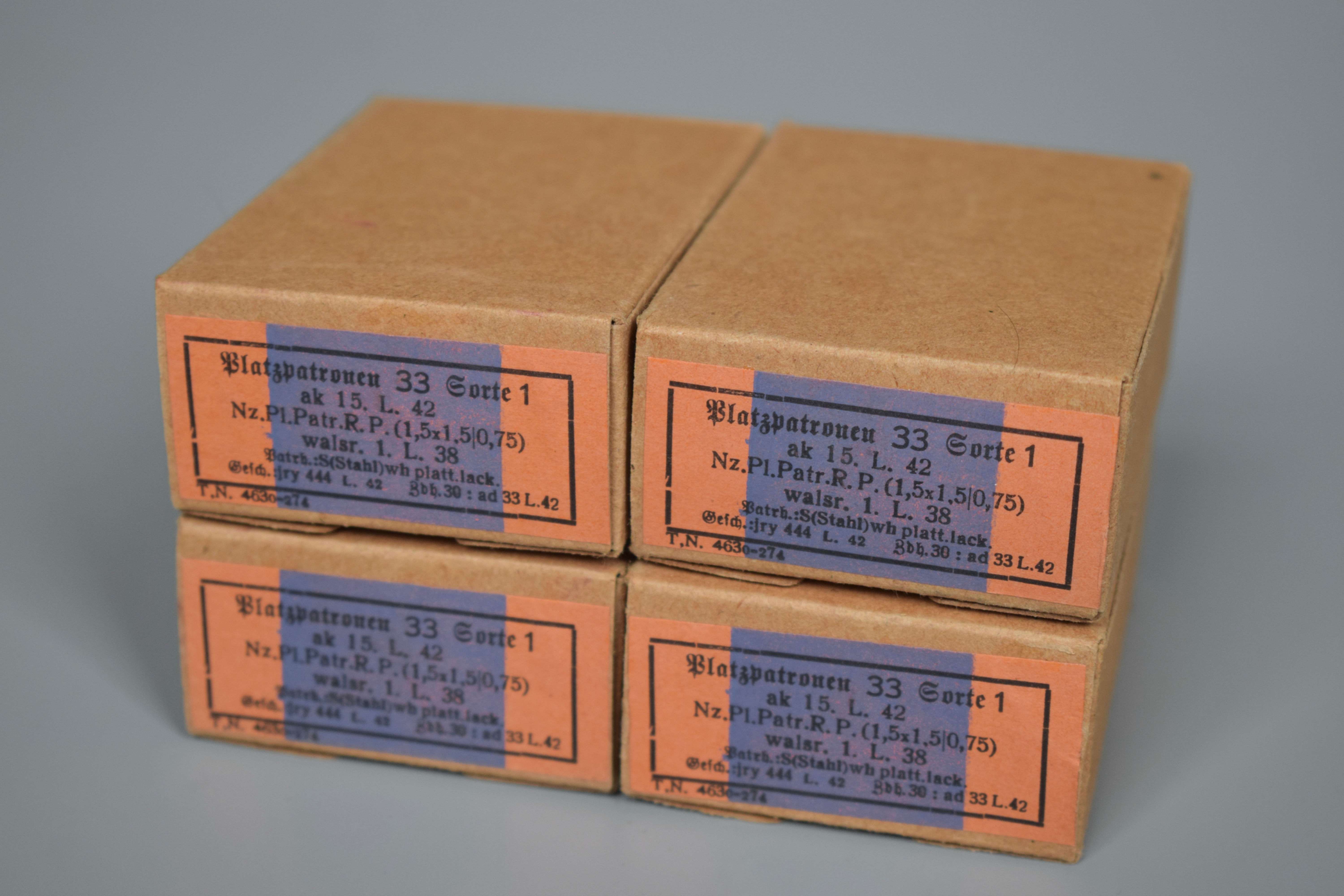 7.92x57mm Platzpatronen boxes set '1942'