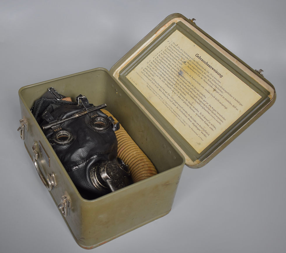 Thumbnail: RARE Kriegsmarine Optical Gasmask 'Draeger' + accessories