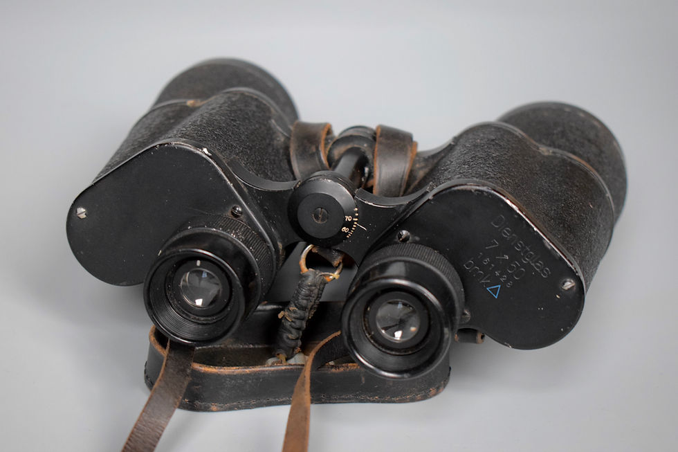 Thumbnail: Complete Srb & Stys 'bmk' 7x50 Dienstglas binoculars + case
