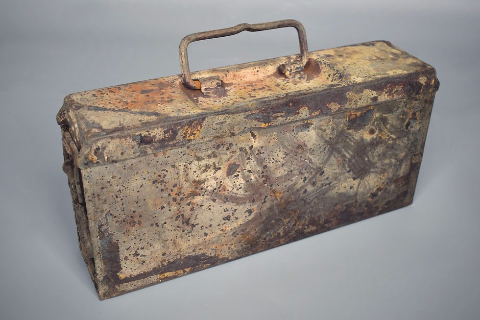 Thumbnail: Normandy barn-found camouflage MG34/42 ammo box