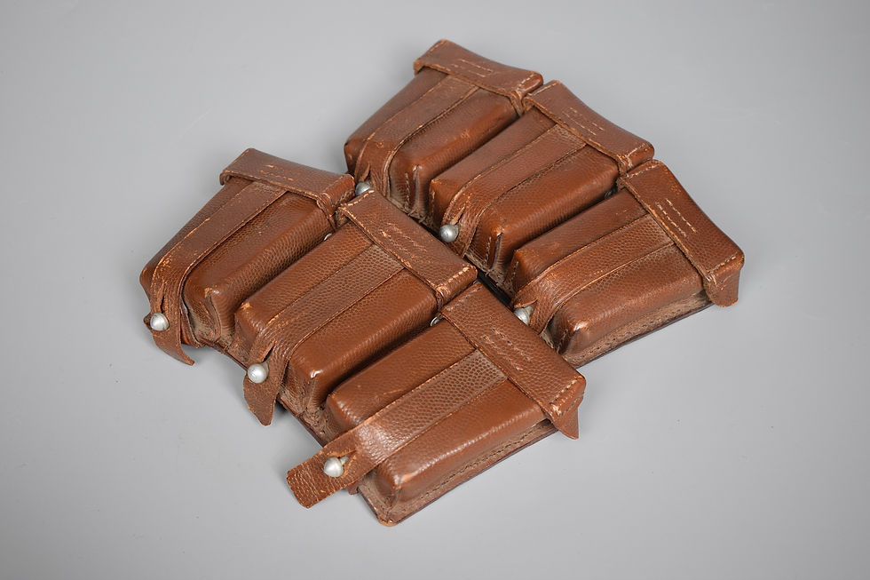 Thumbnail: Matching Luftwaffe brown K98k ammo pouches 'LAGO Wien 1939'