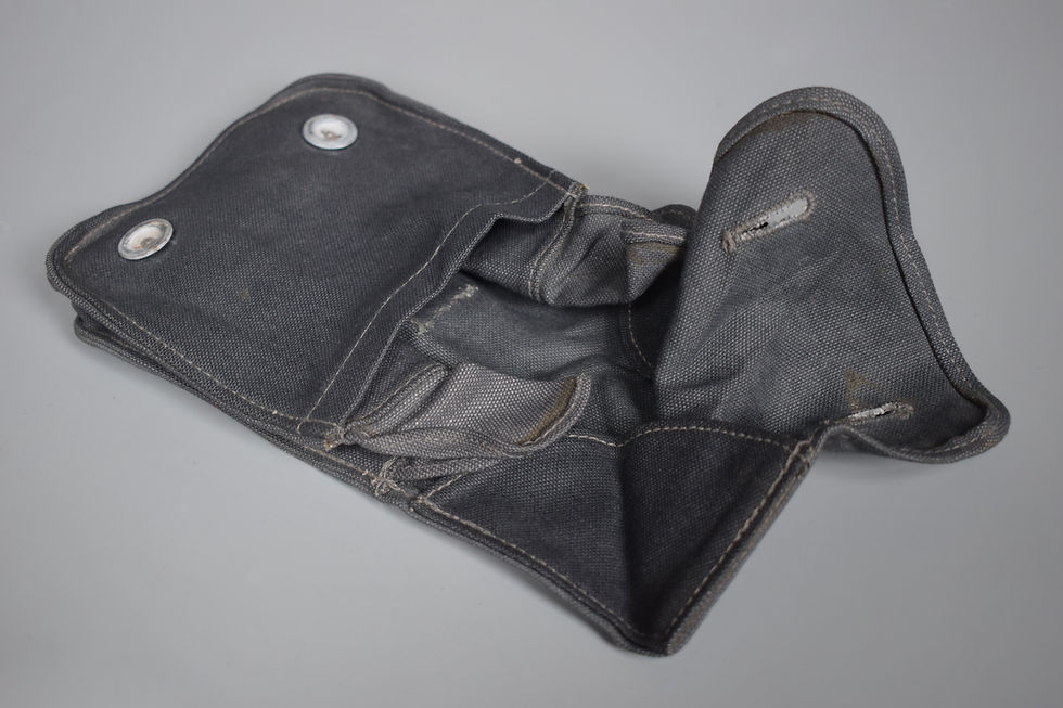 Thumbnail: Blue canvas gas mask filter pouch