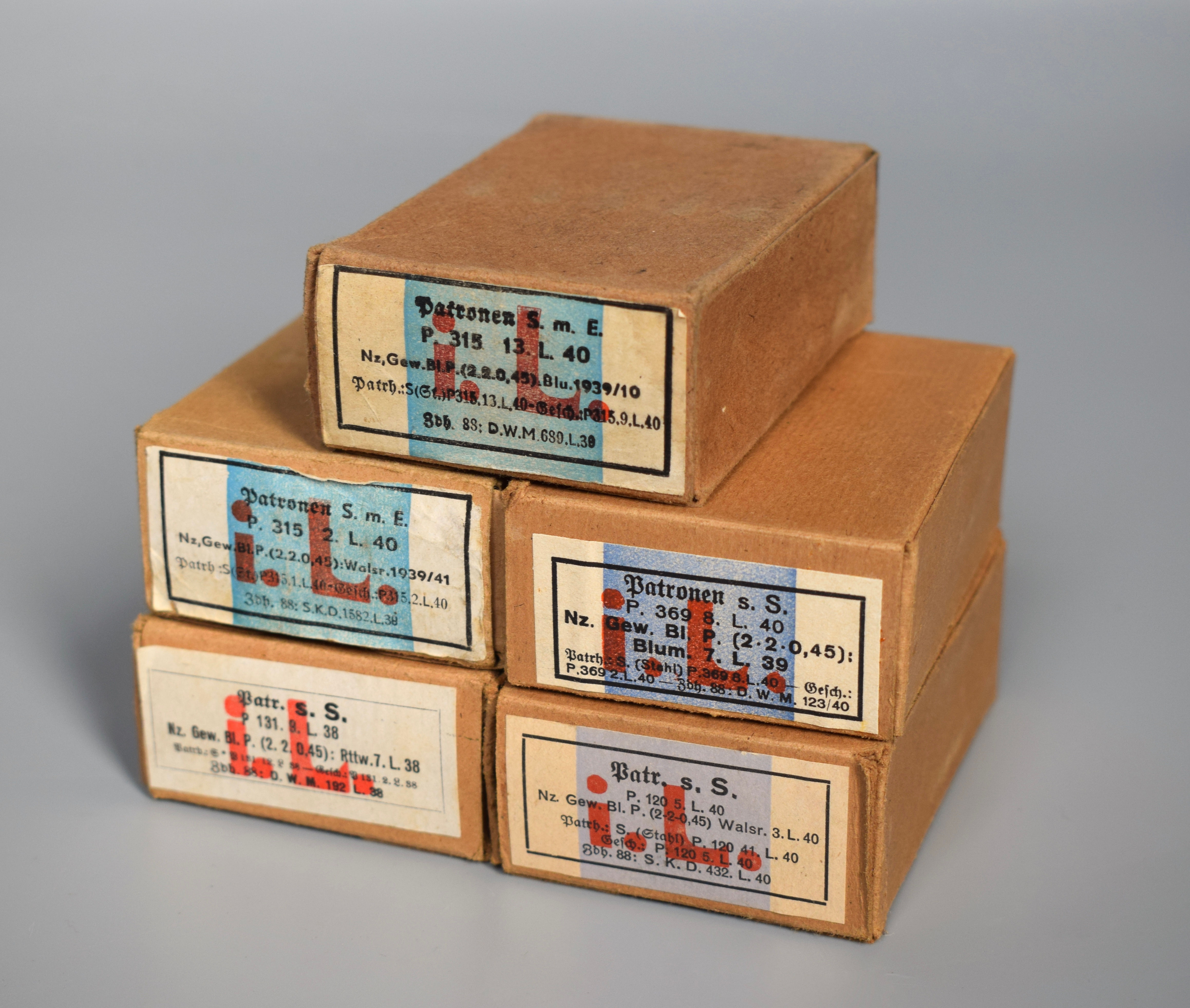 7.92x57mm Patronen s.S. ammunition boxes set