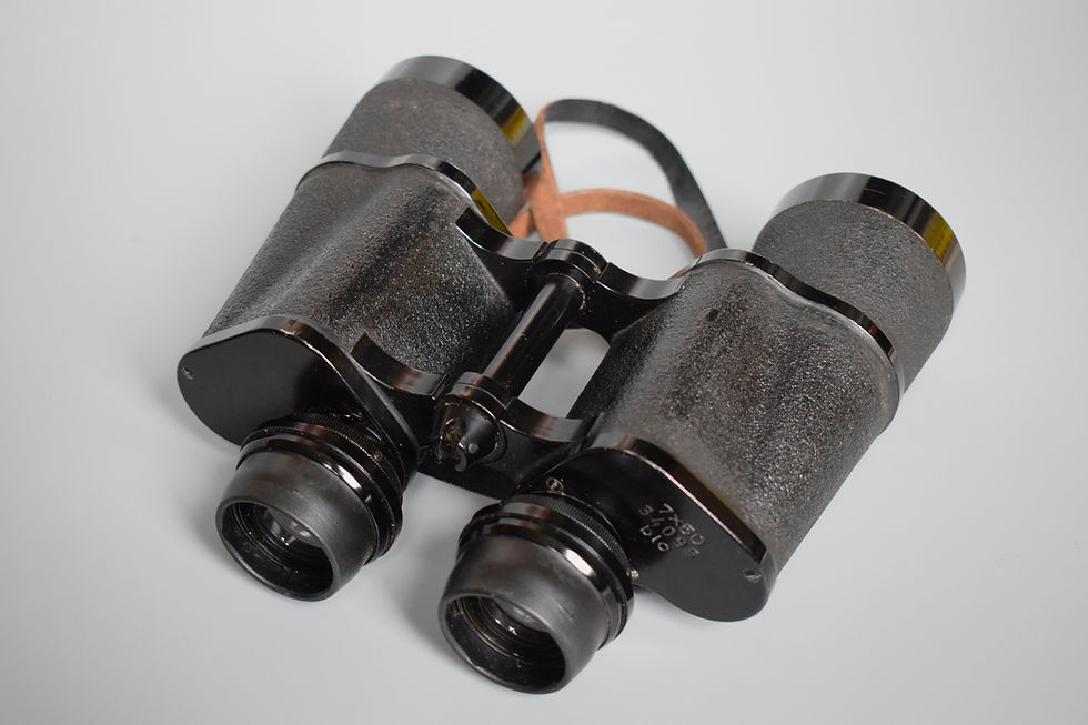 Thumbnail: Zeiss 7x50 Kriegsmarine gas mask binoculars 'blc' + case