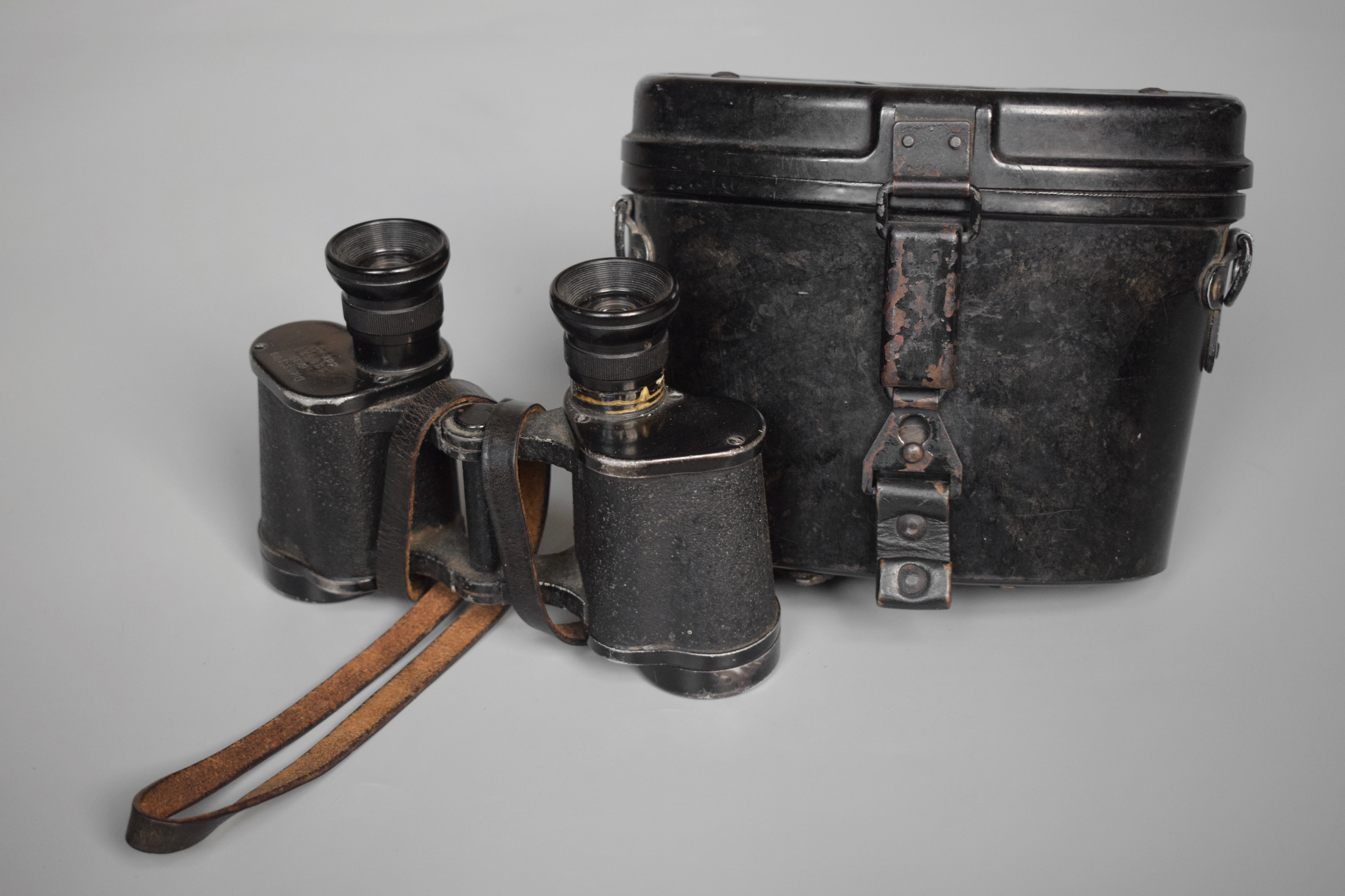 6x30 Dienstglas binoculars 'ddx' + Bakelite Case