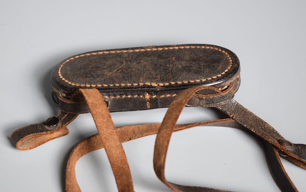 Thumbnail: Pre-war Dienstglas leather ocular cover + strap 'WaA'