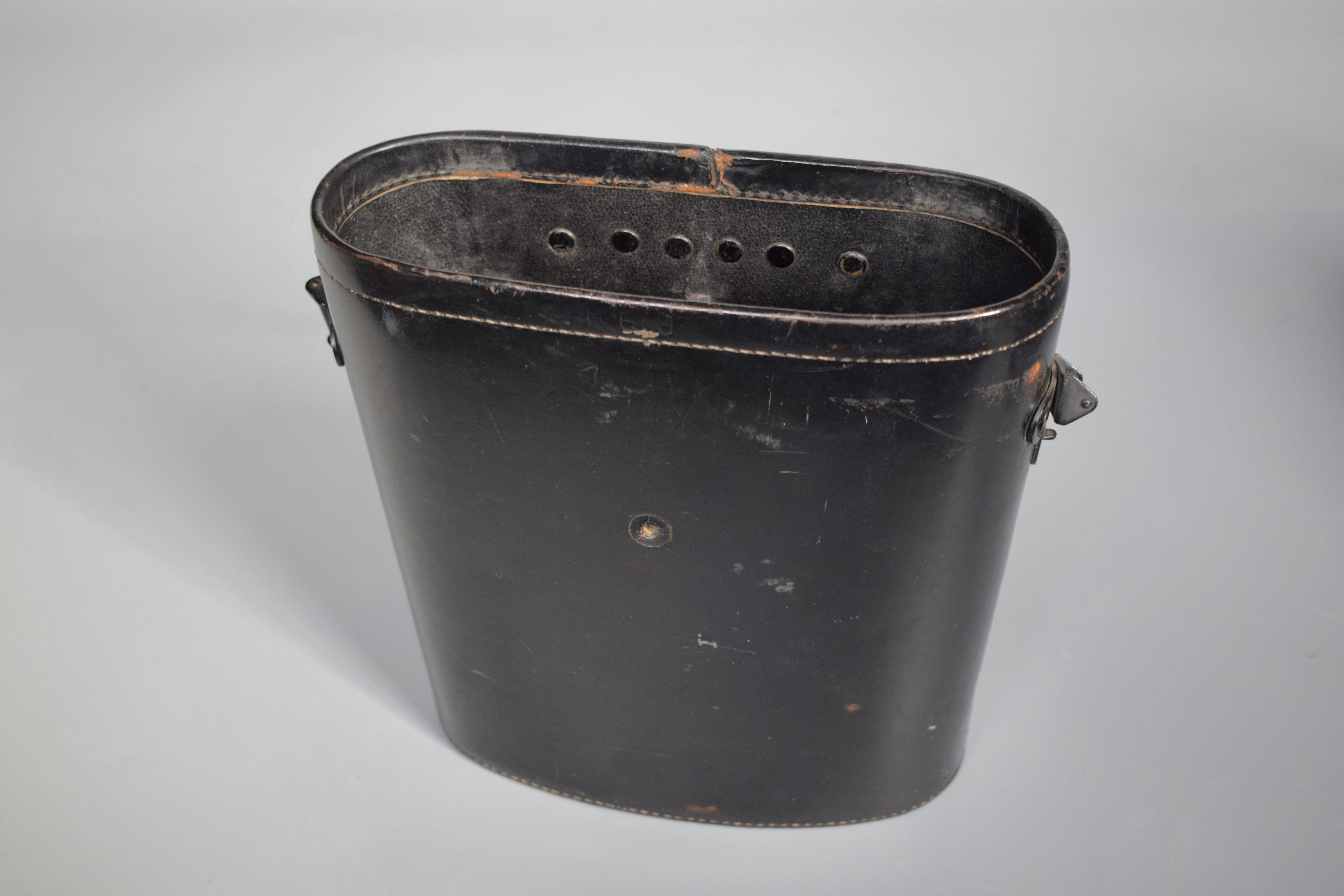Black leather binocular case 'Carl Zeiss Jena'