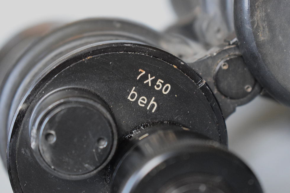 Thumbnail: Leitz 7x50 Kriegsmarine binoculars 'beh' + case 'beh 1944'
