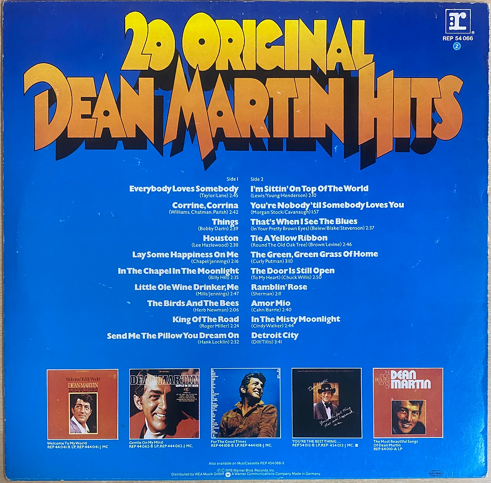 Copertina LP Dean Martin: 20 Original Hits