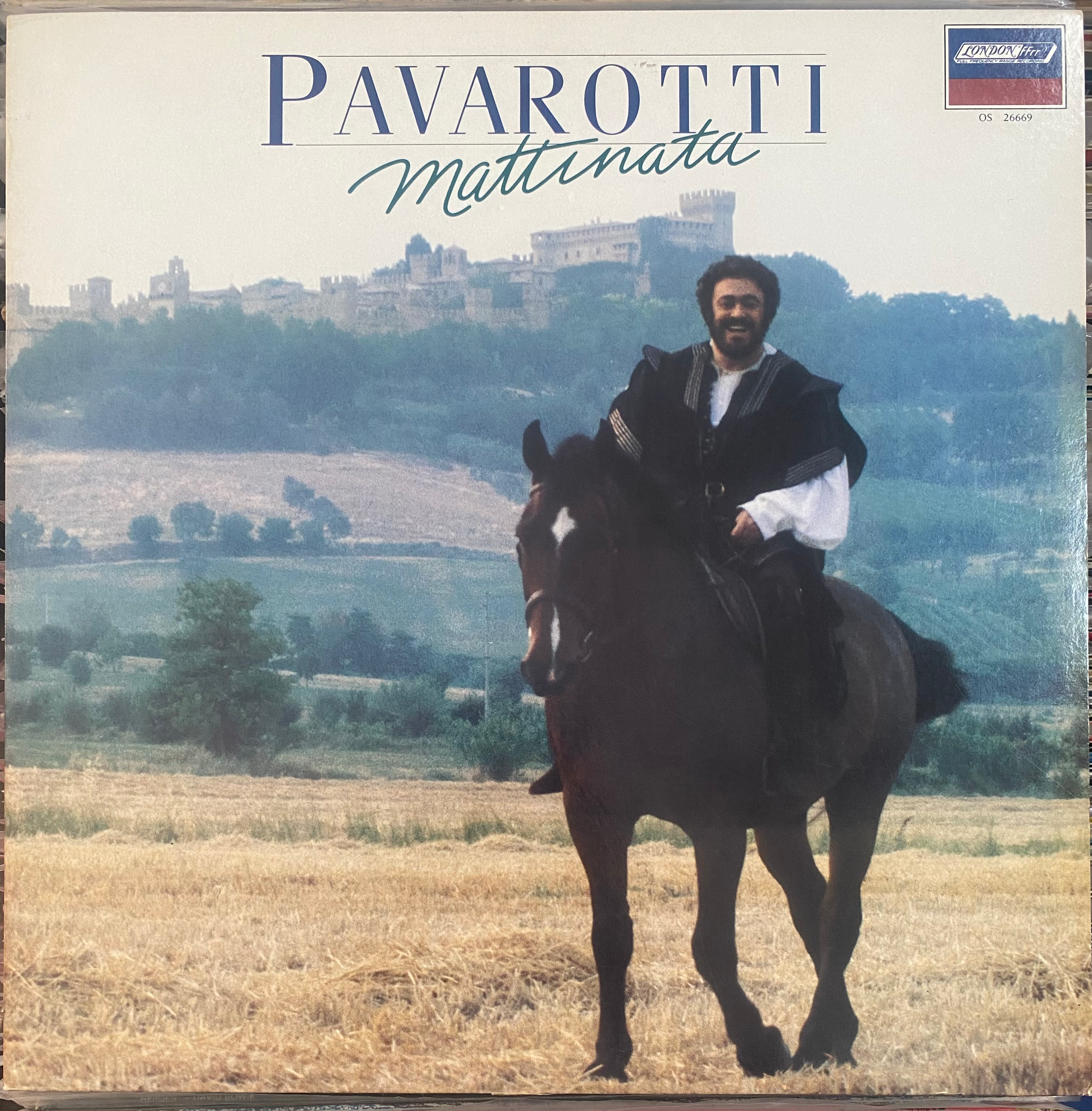 Pavarotti Matinata: Copertina dell'album con Pavarotti a cavallo