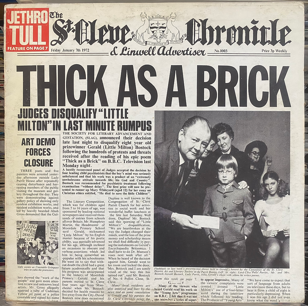 Copertina album Jethro Tull, Thick as a Brick