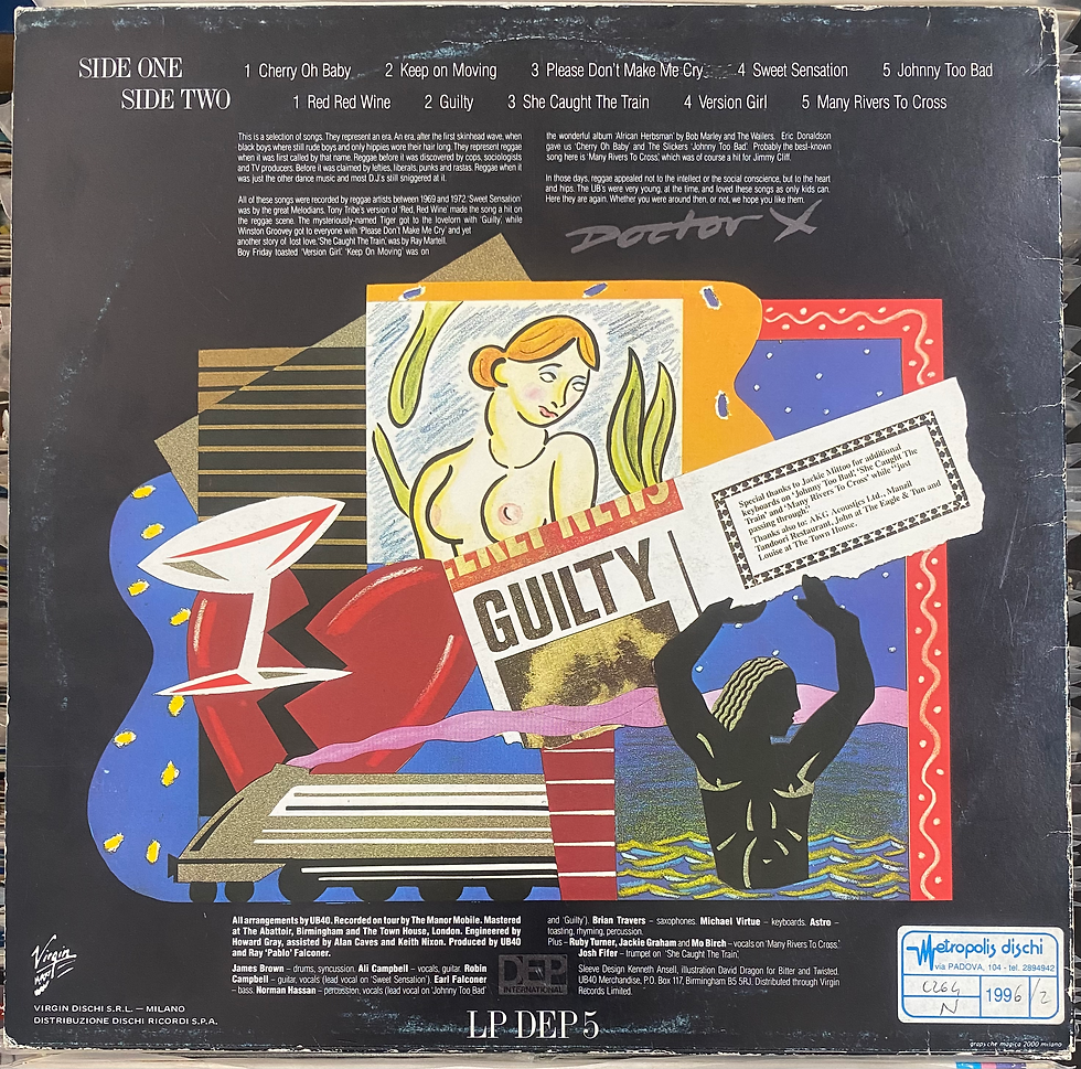 Copertina posteriore LP Joe Jackson, Mike's Murder