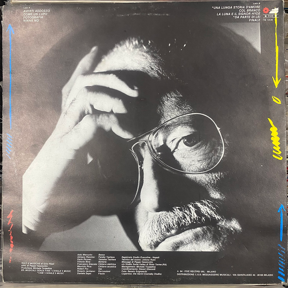 Copertina LP Franco Fasano, Un Cielo Che Non Sai: foto in bianco e nero