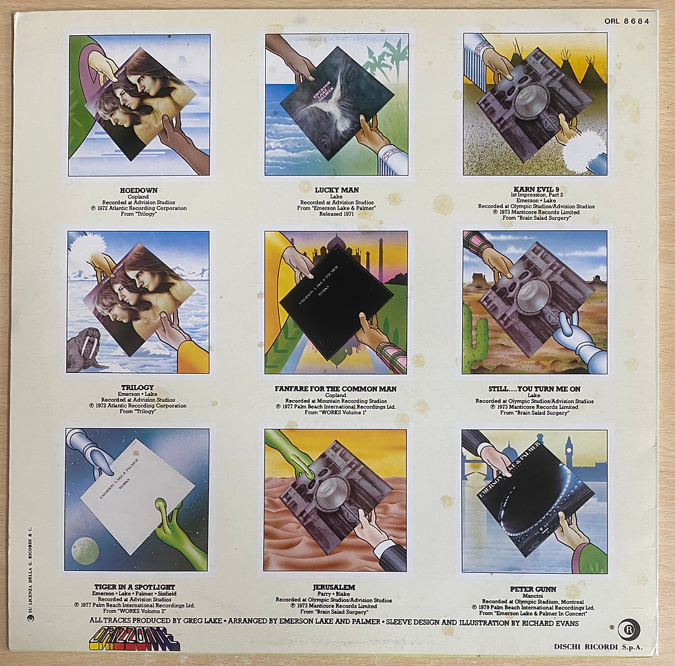 Copertina posteriore LP Accept Eat The Heat: collage di immagini