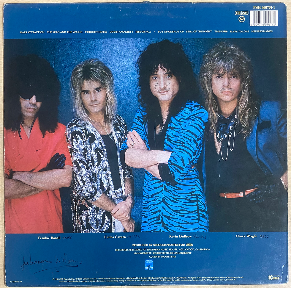 Retrospettiva: foto sul retro dell'album dei Poison