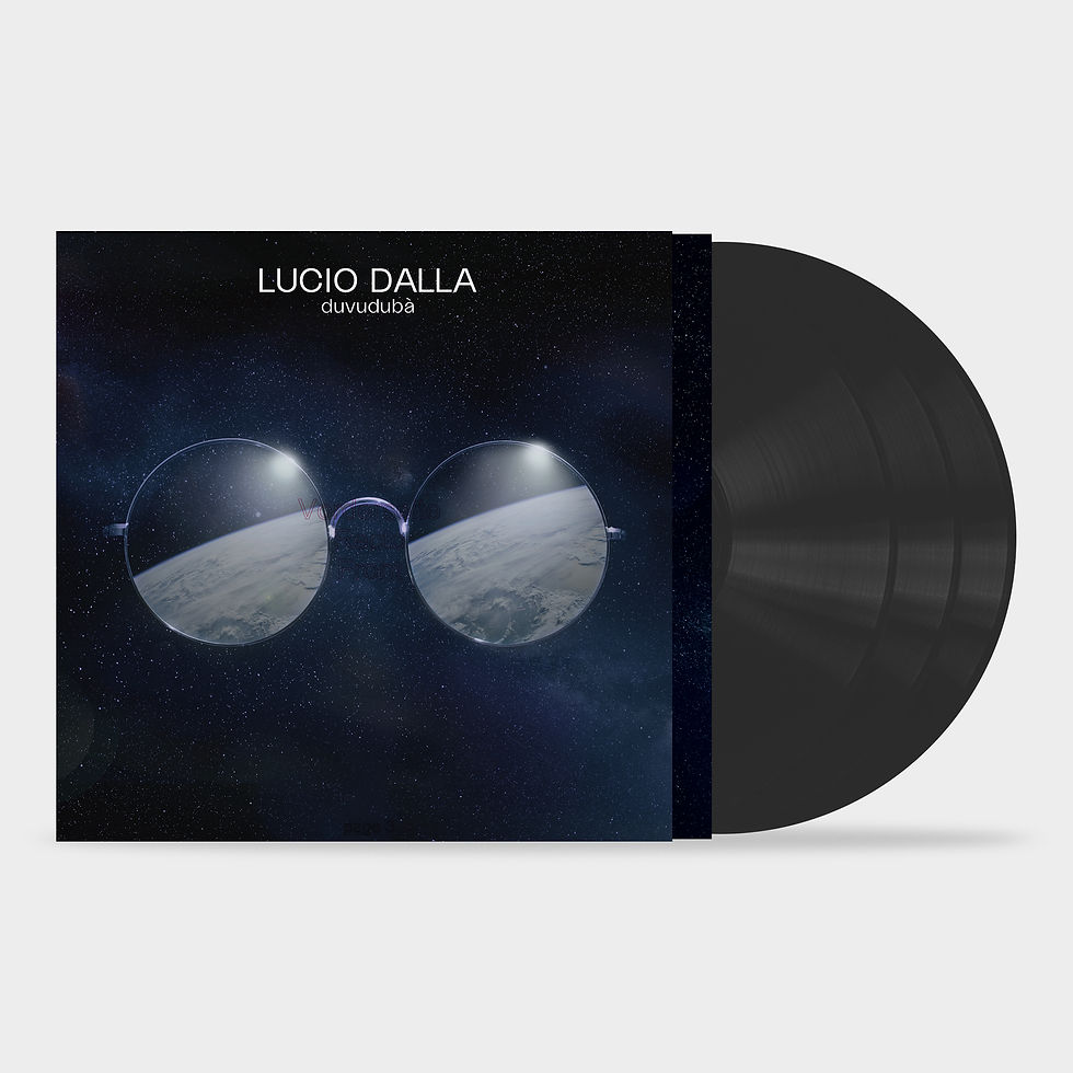 Copertina vinile Lucio Dalla, lunare, occhiali