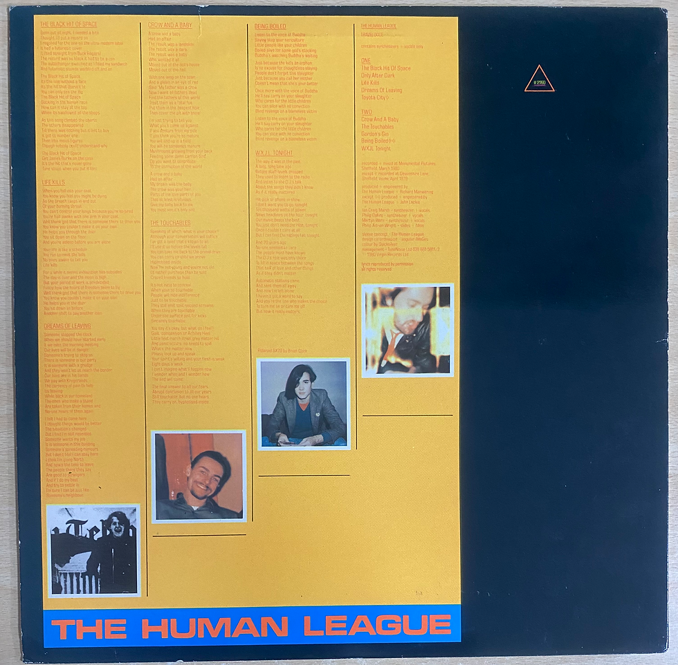 Copertina posteriore, The Human League