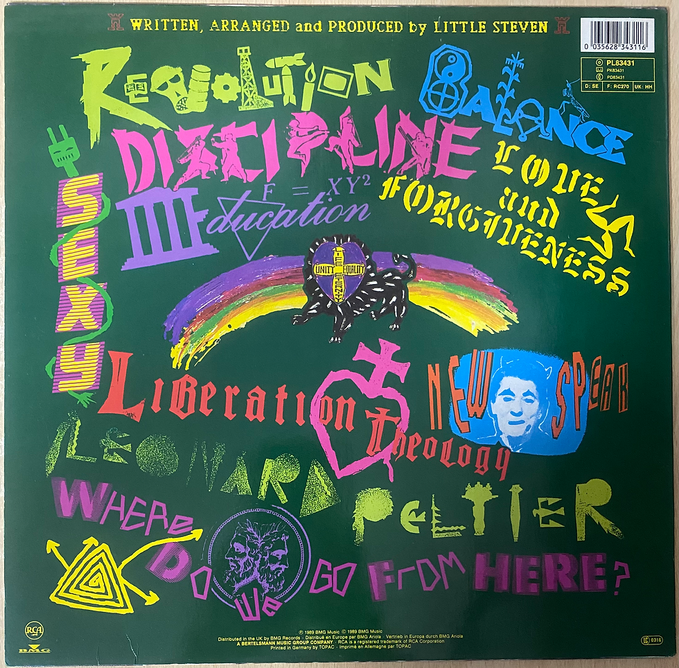 Copertina LP: Discipline, Sexy, Balance, Liberation, Leonard Peltier