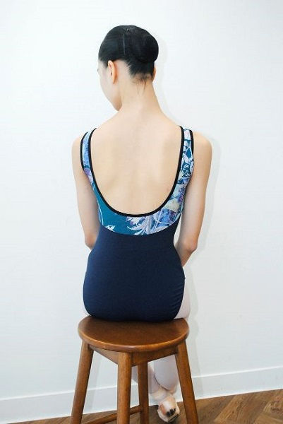 Thumbnail: Night Blooming  Bi-Color Boatneck Leotard-D04