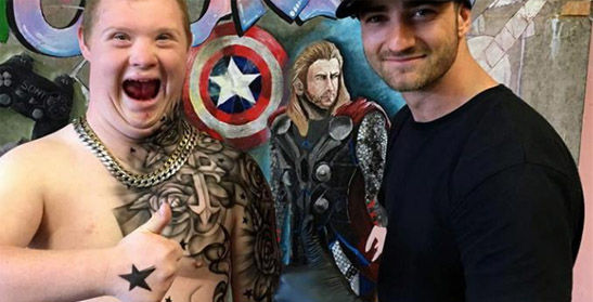 unique meaningful tattoos, Down Syndrome awareness, sweet tattoos, airbrush tattoos