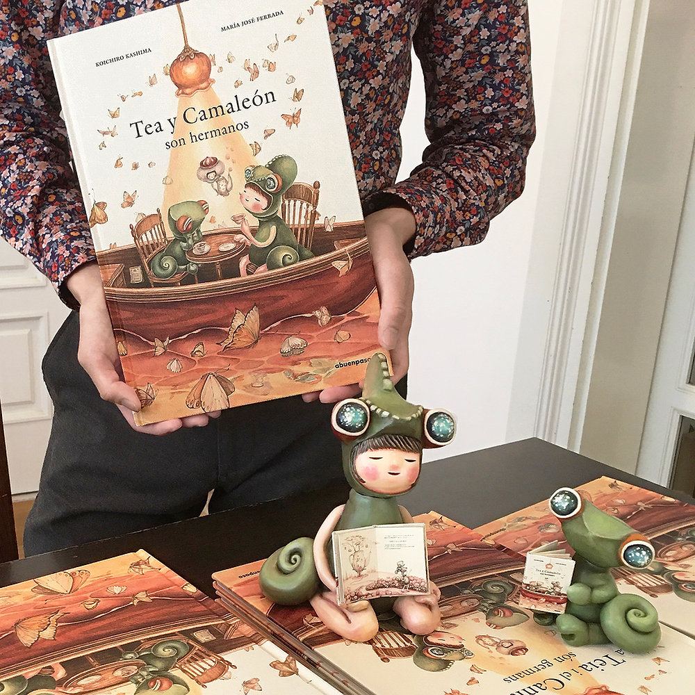 油絵 ロンロンロン 鳥の家族のティータイム 油絵 ロンロンロン様専用