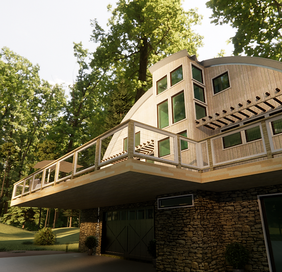 Exterior of custom non-combustible home