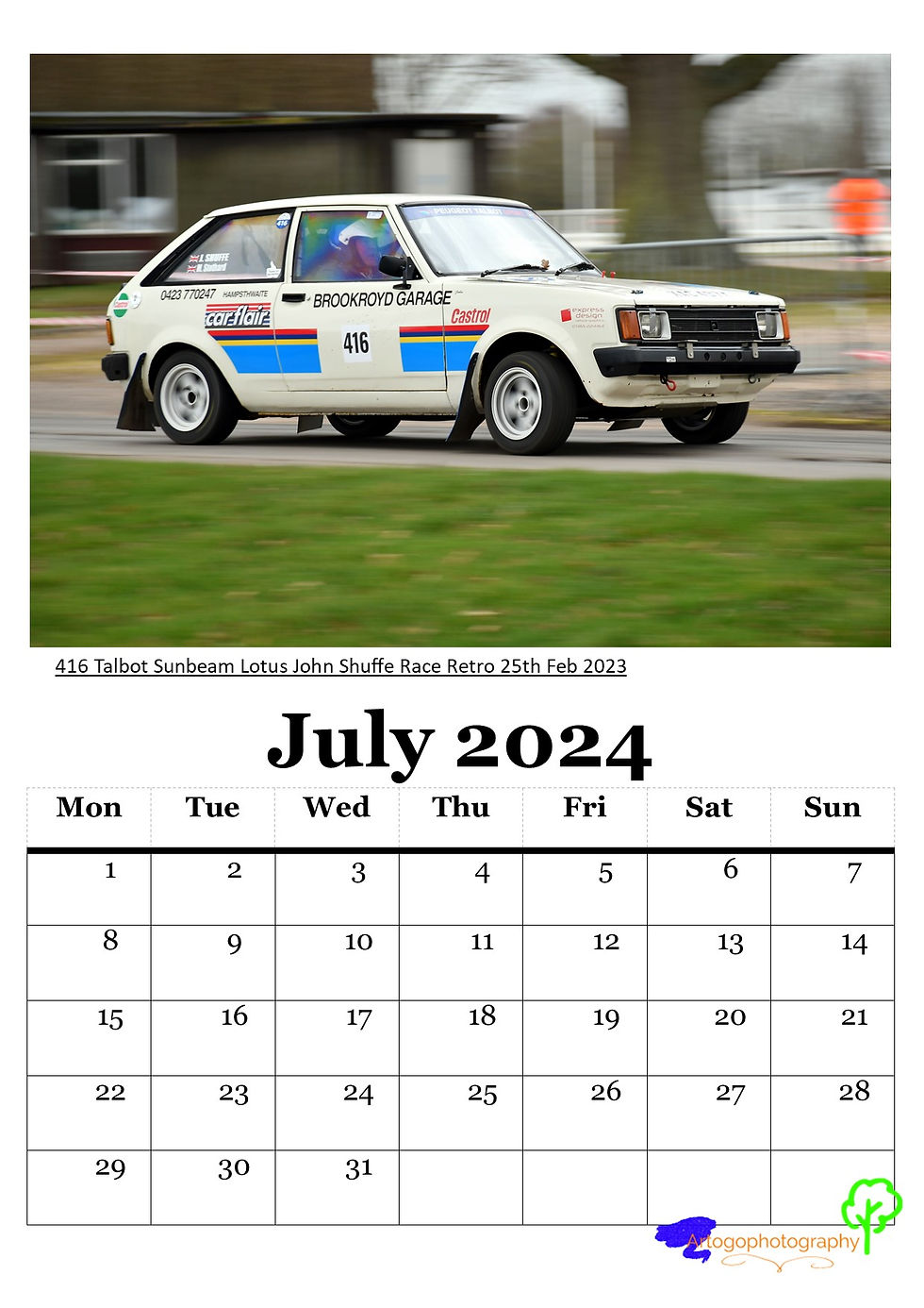 Thumbnail: 2024 Wall Calendar Rallycars Talbot Sunbeam Rallying
