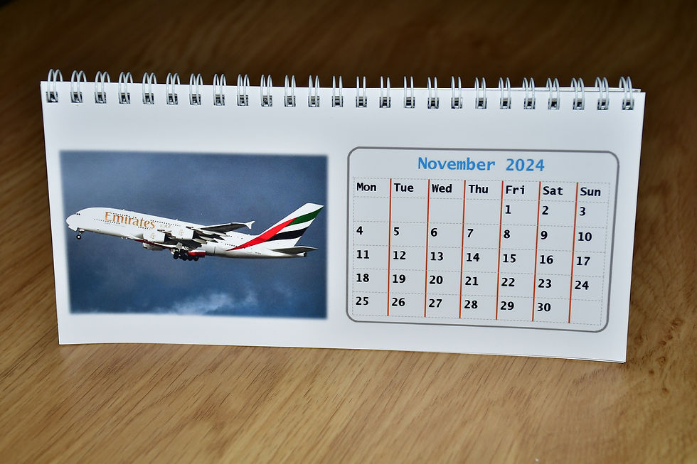 Thumbnail: 2024 Emirates Airlines A380 at Manchester Desk Calendar