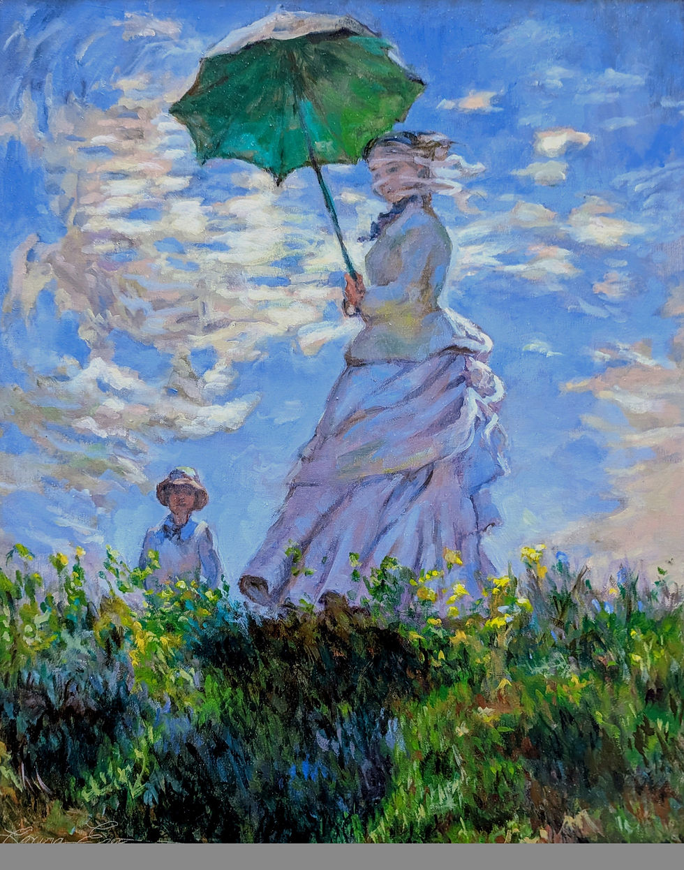 Woman with Parasol Madame Monet and her Son, after Claude Monet, 1875