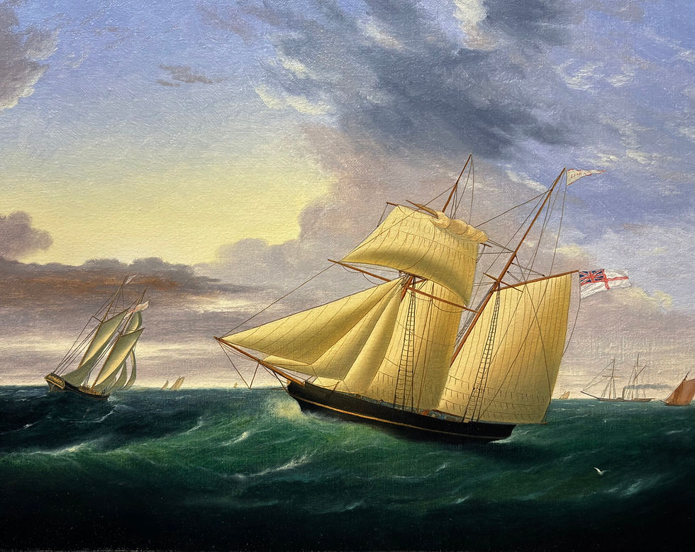 Topsail Schooner 'Little John off Eddystone Light' after James E. Buttersworth, 1873