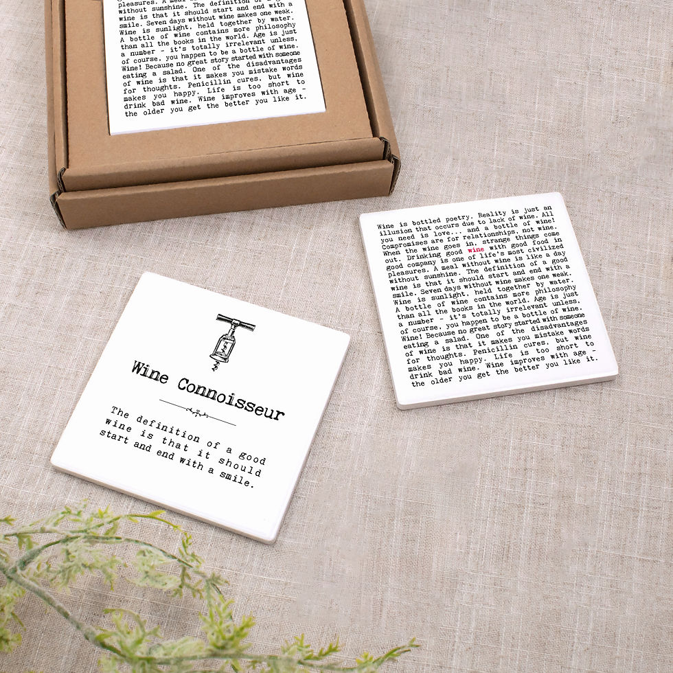 Thumbnail: Wine Lover Ceramic Coaster Set in Gift Box